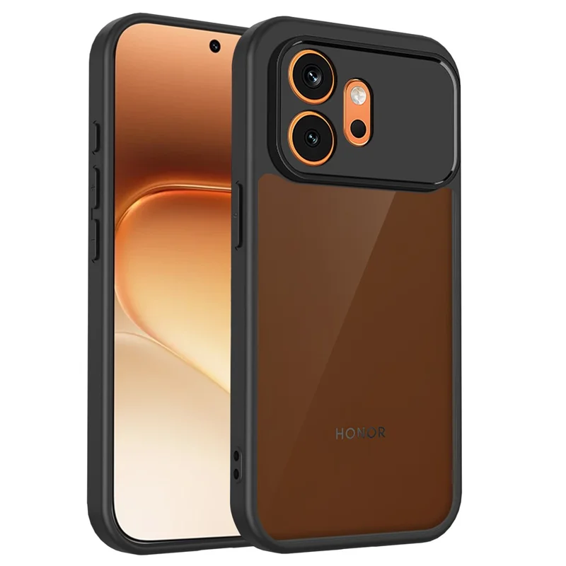 Für Honor 600 5G Hülle Skin Touch Matt PC + TPU Anti-Drop Handyhülle - Transparent Schwarz
