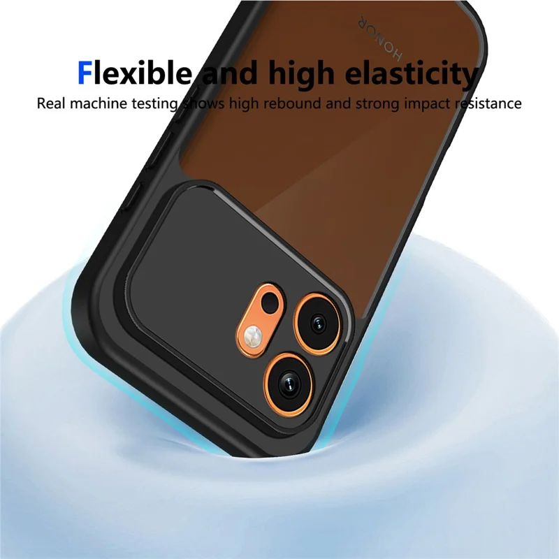 Für Honor 600 5G Hülle Skin Touch Matt PC + TPU Anti-Drop Handyhülle - Transparent Schwarz