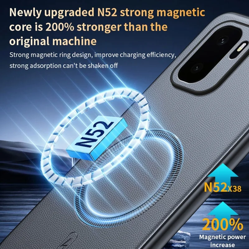 For OnePlus Ace 6 Ultra 5G Magnetic Case Leather Coated TPU + PC Phone Cover - Black