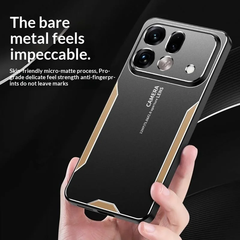 For Oppo Find X9s Pro 5G Phone Case Aluminium Alloy TPU PC Back Cover - Gold