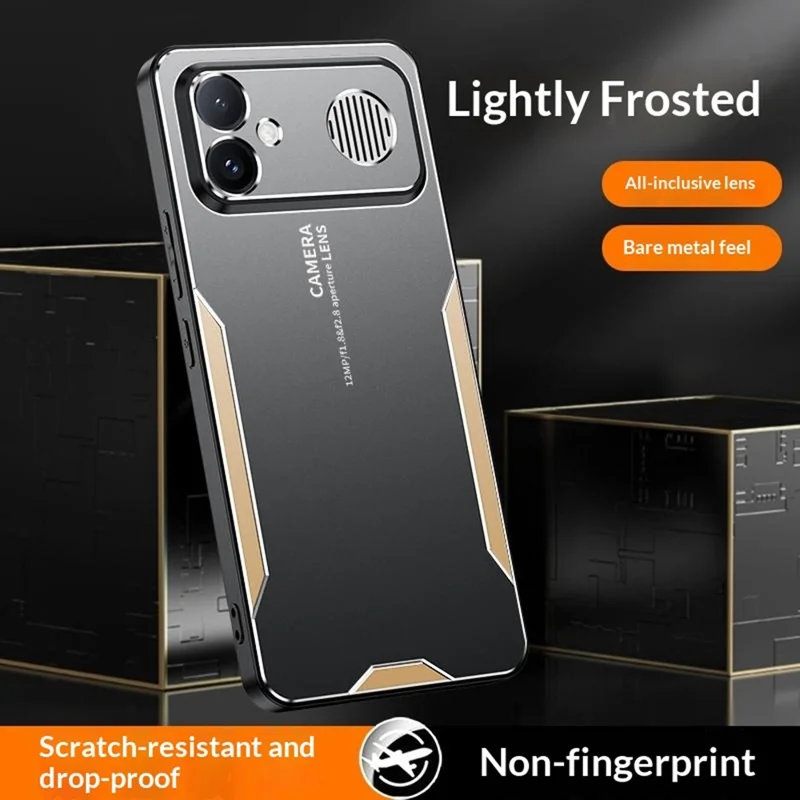 Cover per Xiaomi Redmi K90 Max 5G in Lega di Alluminio, TPU e PC - Oro