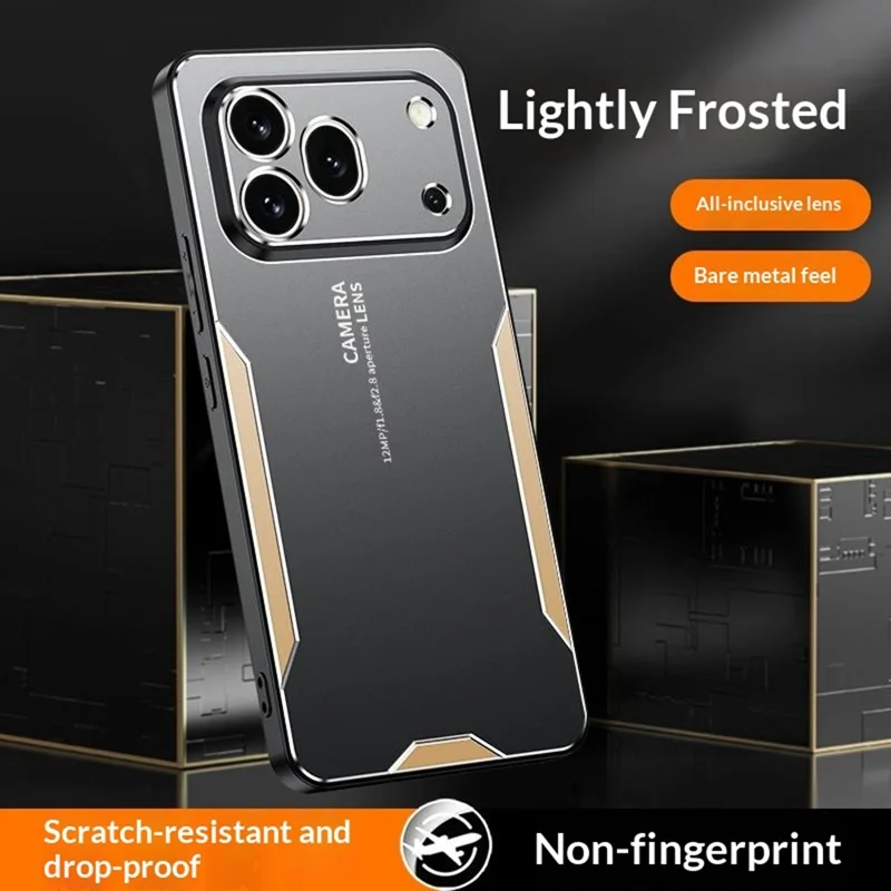 Funda para Honor 600 Pro 5G, carcasa trasera de aleación de aluminio, TPU y PC - Dorado