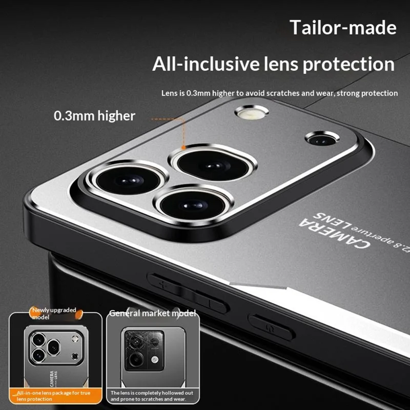 Funda para Honor 600 Pro 5G, carcasa trasera de aleación de aluminio, TPU y PC - Dorado