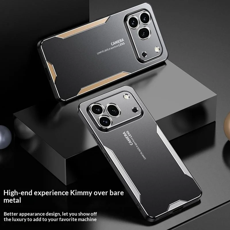 Funda para Honor 600 Pro 5G, carcasa trasera de aleación de aluminio, TPU y PC - Dorado