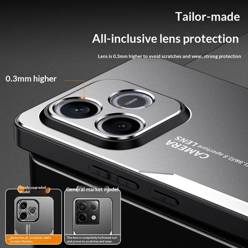 For Honor X80i 5G Phone Case Aluminium Alloy TPU PC Back Cover - Gold