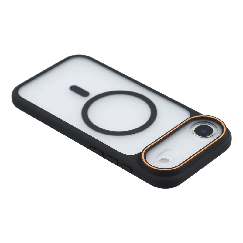 For iPhone Air Magnetic Case Large Viewing Window TPU + PC Shockproof Phone Cover - Black