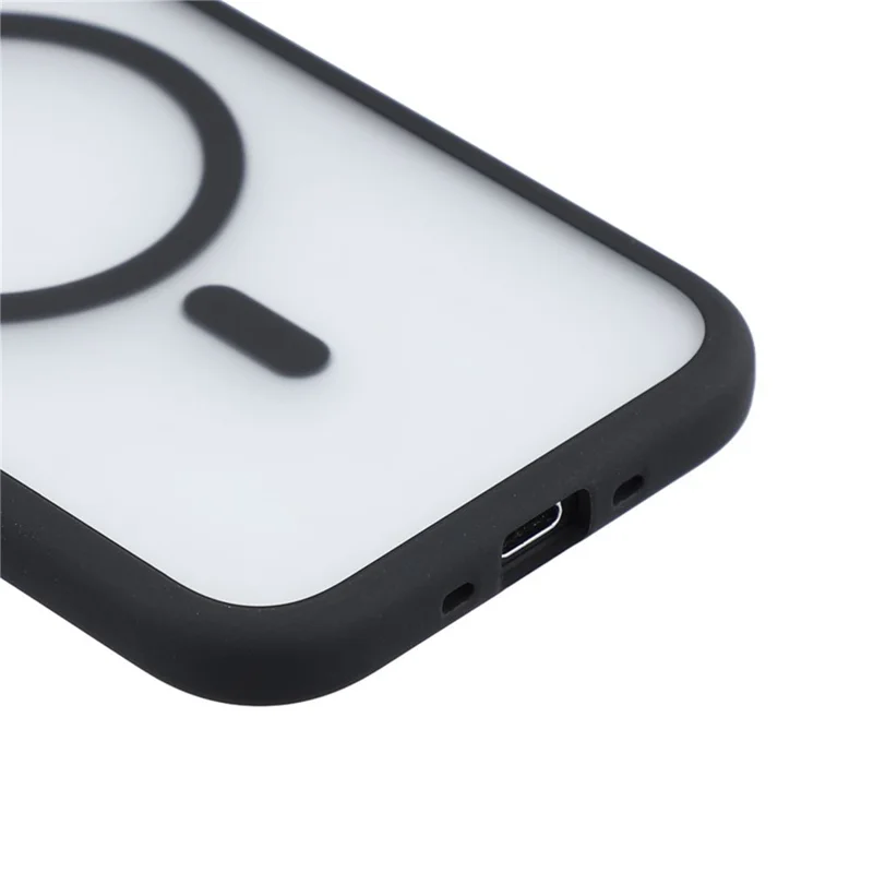 For iPhone Air Magnetic Case Large Viewing Window TPU + PC Shockproof Phone Cover - Black