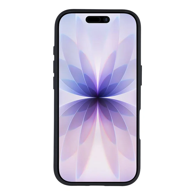 For iPhone 17 Magnetic Case Large Viewing Window TPU + PC Shockproof Phone Cover - Black