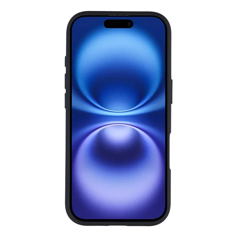 Funda magnética para iPhone 16 Plus con gran ventana de visualización, carcasa protectora antichoque de TPU + PC - Negro