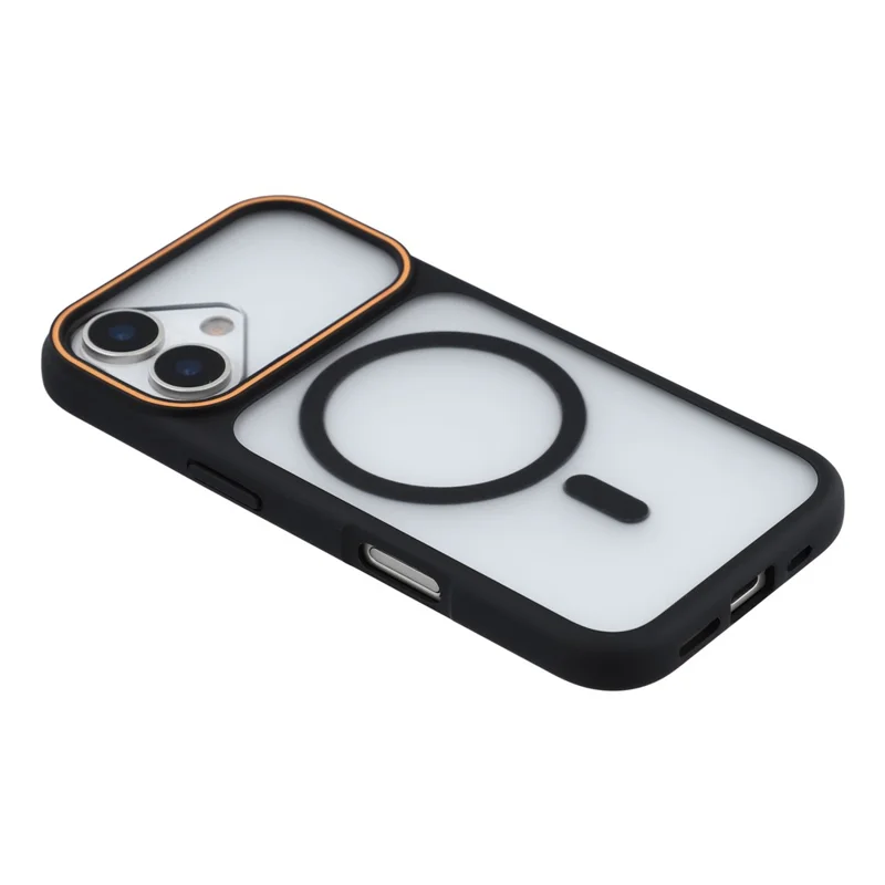 Funda magnética para iPhone 16 Plus con gran ventana de visualización, carcasa protectora antichoque de TPU + PC - Negro