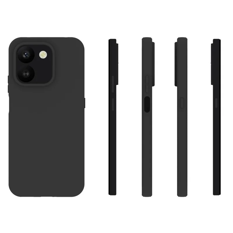 For Honor 600 Smart 5G Case Matte Finish Soft TPU Phone Cover - Black