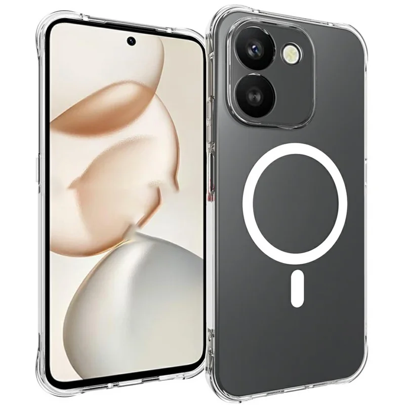 Bulk Purchasing for Honor 600 Smart 5G Magnetic Case TPU Anti-drop Phone Back Cover - Transparent