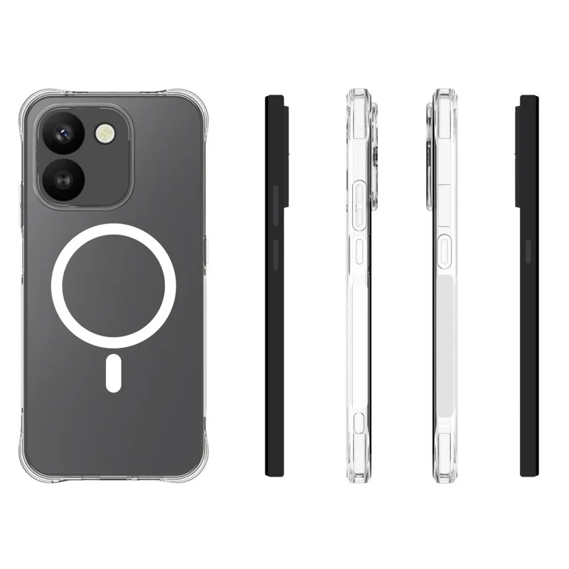 Bulk Purchasing for Honor 600 Smart 5G Magnetic Case TPU Anti-drop Phone Back Cover - Transparent