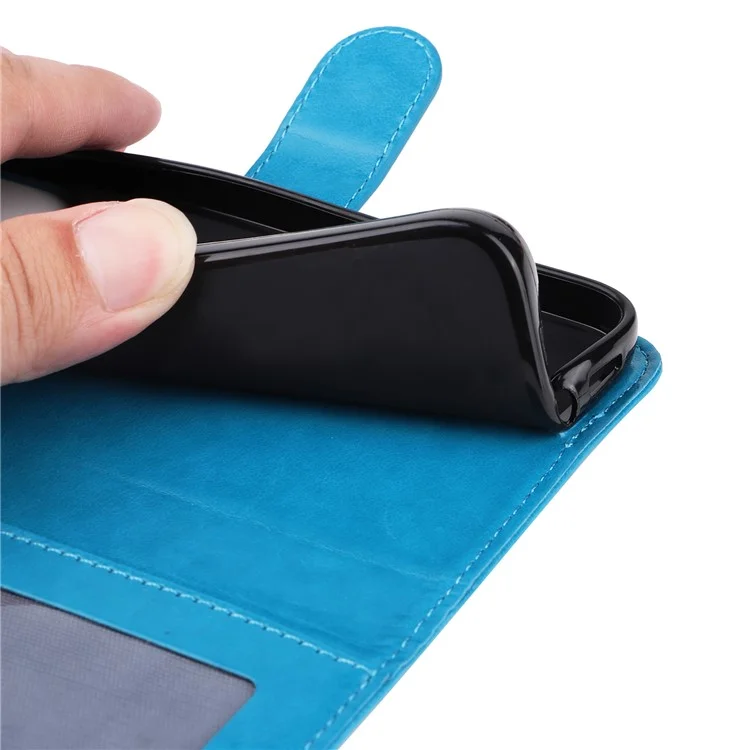 For Xiaomi Redmi Note 12 Pro+ 5G PU Leather Sunflower Imprinted Phone Case Magnetic Closure Hands-free Stand Flip Cover with Wrist Strap - Blue