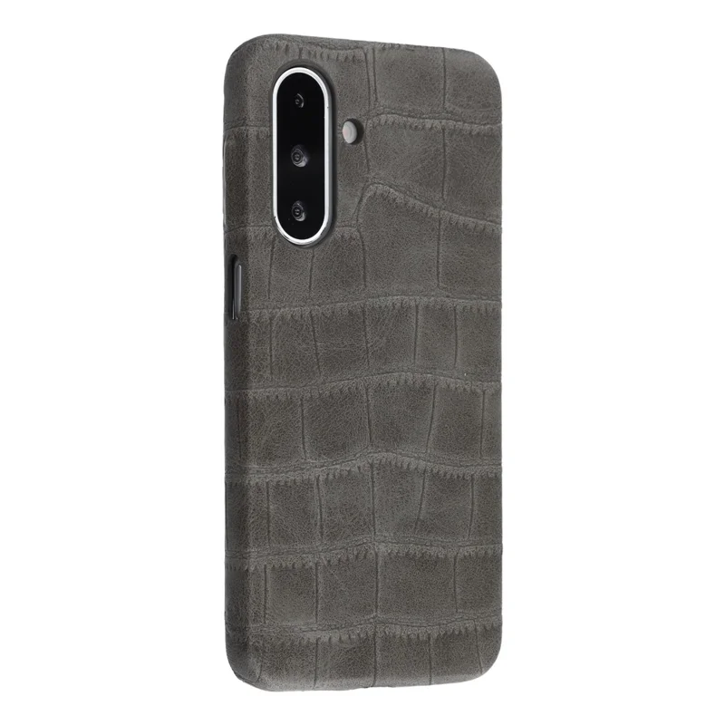For Samsung Galaxy S26 Case Crocodile Pattern PU Leather Coated PC+TPU Protective Cover - Grey