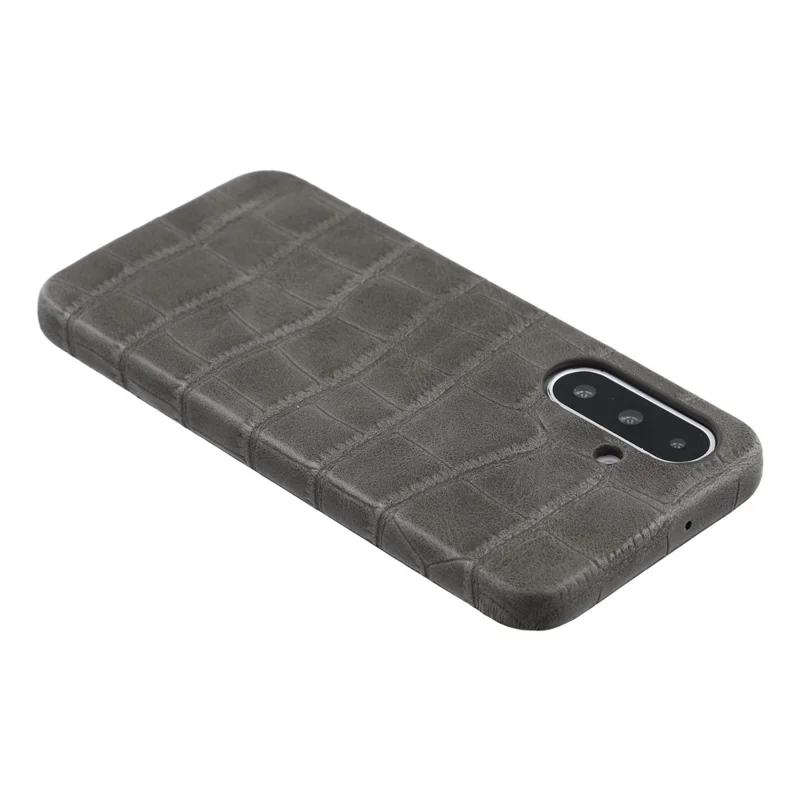 For Samsung Galaxy S26+ Case Crocodile Pattern PU Leather Coated PC+TPU Protective Cover - Grey