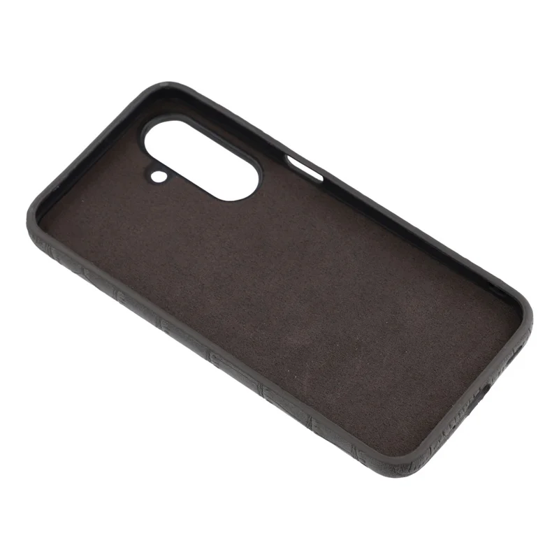 For Samsung Galaxy S25+ Case Crocodile Pattern PU Leather Coated PC+TPU Protective Cover - Grey