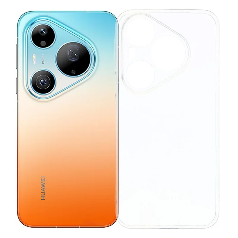For Huawei Pura 90 Pro Max Back Cover Ultra Thin Flexible TPU Clear Phone Case - Transparent