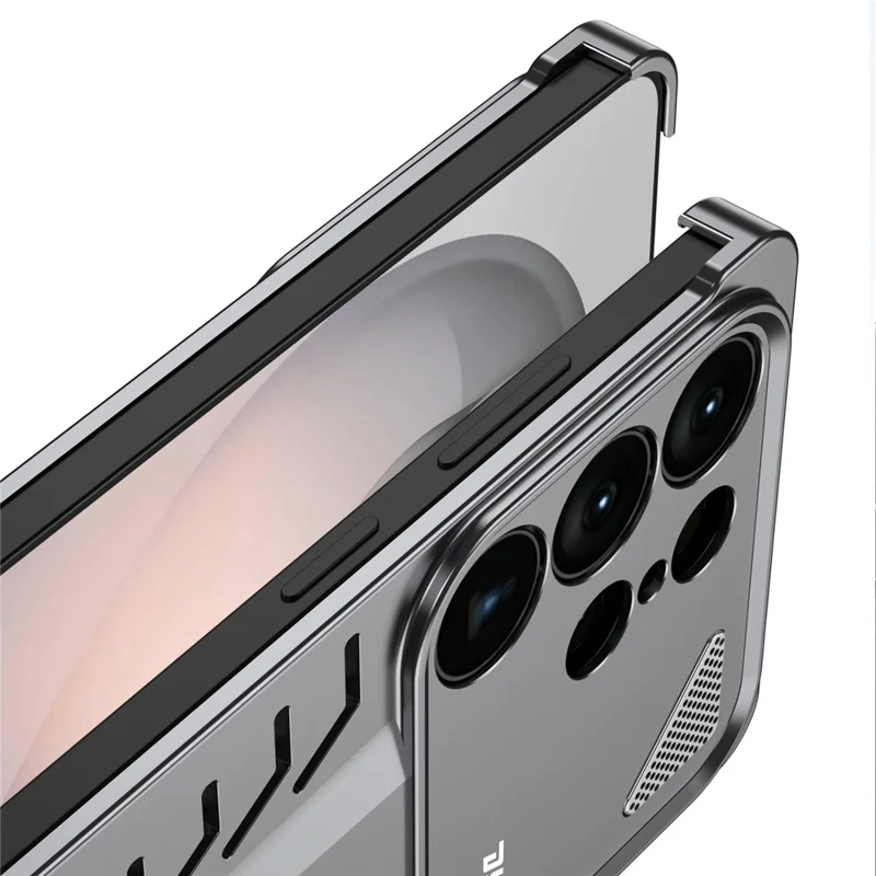 DYONG For Samsung Galaxy S26 Ultra Metal Case Snap-Open Design Heat Dissipation Shockproof Phone Cover - Titanium Silver