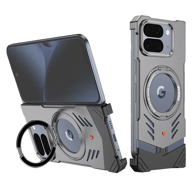 DYONG For Google Pixel 10 Pro Fold Metal Case Frameless Hollow Heat Dissipation Phone Cover with Kickstand - Tarnish