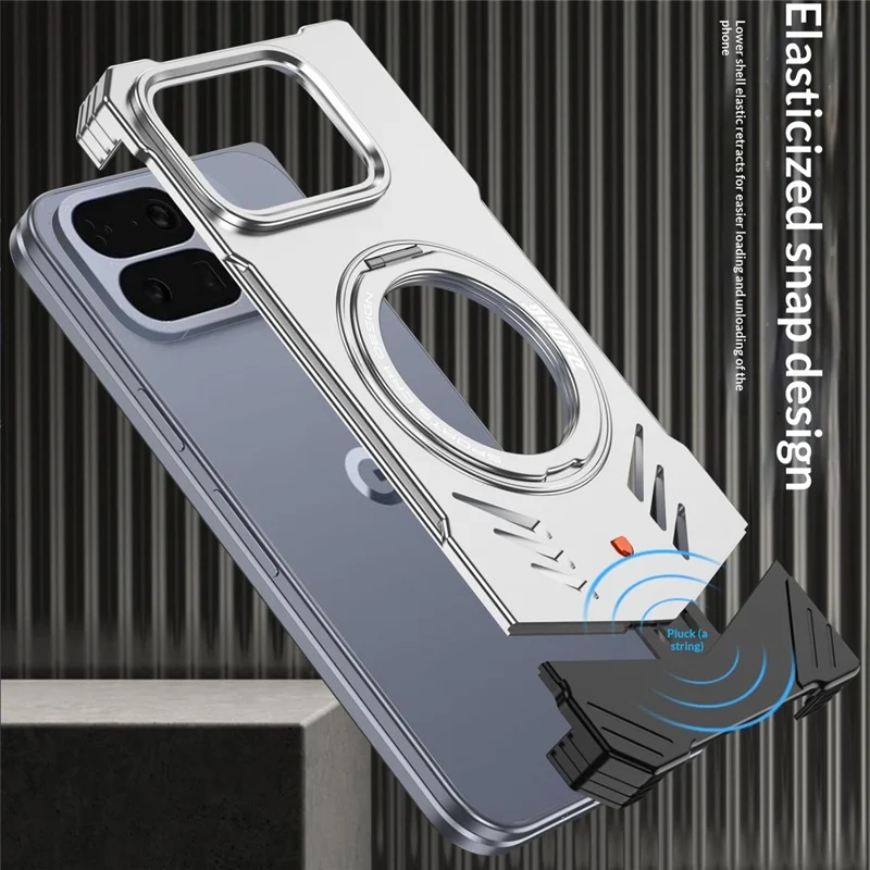 DYONG For Google Pixel 10 Pro Fold Metal Case Frameless Hollow Heat Dissipation Phone Cover with Kickstand - Tarnish