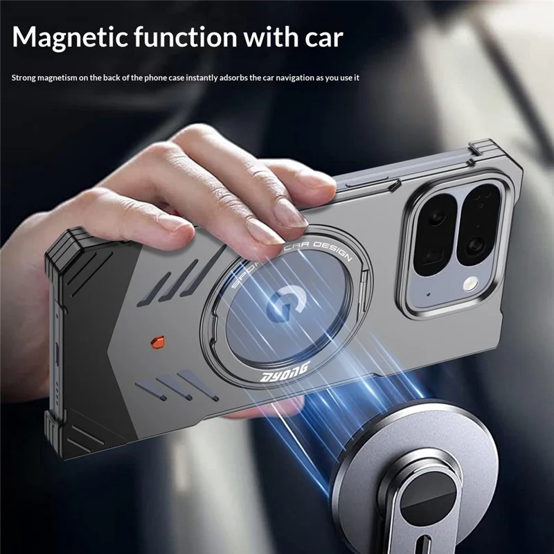 DYONG For Google Pixel 10 Pro Fold Metal Case Frameless Hollow Heat Dissipation Phone Cover with Kickstand - Tarnish