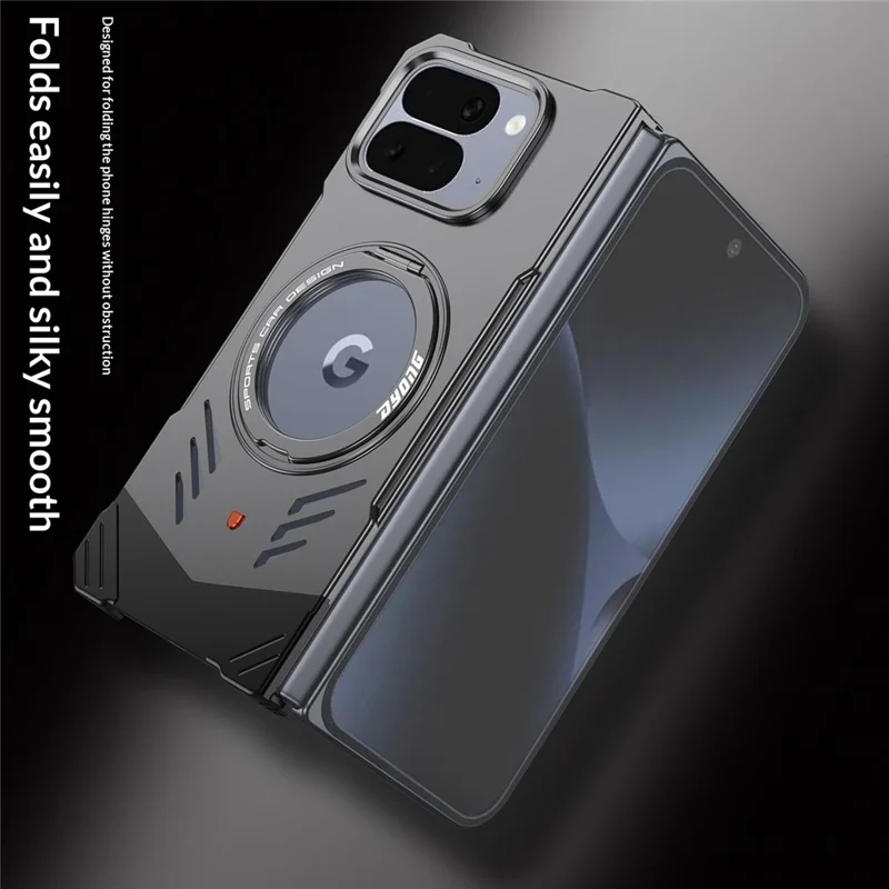 DYONG For Google Pixel 10 Pro Fold Metal Case Frameless Hollow Heat Dissipation Phone Cover with Kickstand - Tarnish
