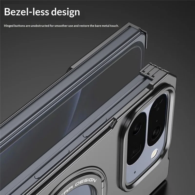 DYONG For Google Pixel 10 Pro Fold Metal Case Frameless Hollow Heat Dissipation Phone Cover with Kickstand - Tarnish