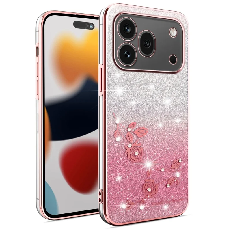 KADEM For Honor 600 Pro 5G Phone Case Flower TPU Flexible Gradient Phone Cover - Pink