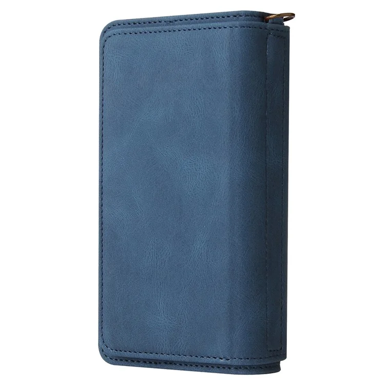 Pour Sony Xperia 5 IV 5G KT KT Multifonctionnelle Série 2 Skin-touch Feeling Adjustable Stand Portefeuille Flip Leather Case Avec Plusieurs Emplacements de Cartes Pocket - Bleu