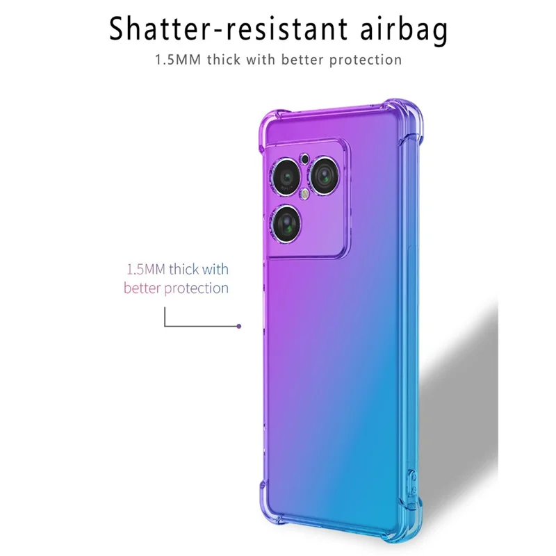 Für Sony Xperia 1 VIII Hülle Gradientenfarbe TPU Anti-Drop Handyhülle - Rosa / Gold