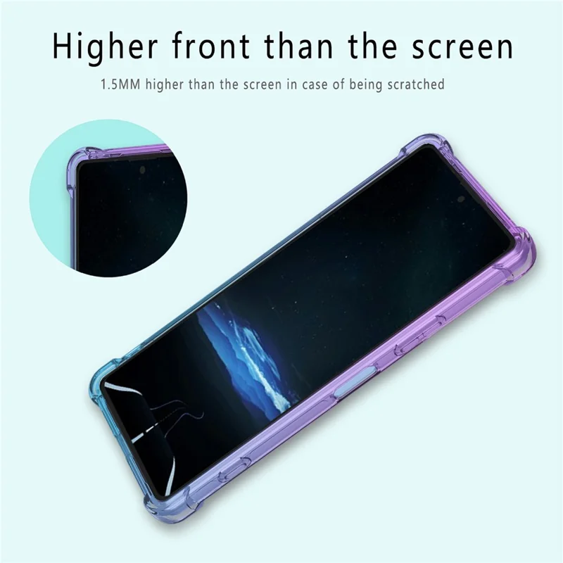 Für Sony Xperia 1 VIII Hülle Gradientenfarbe TPU Anti-Drop Handyhülle - Rosa / Gold