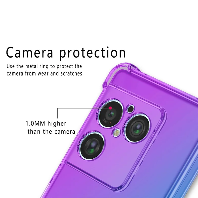 Für Sony Xperia 1 VIII Hülle Gradientenfarbe TPU Anti-Drop Handyhülle - Rosa / Gold