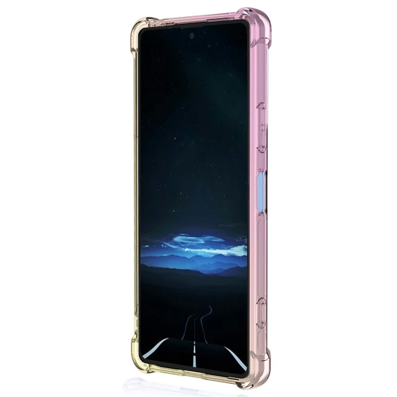 Für Sony Xperia 1 VIII Hülle Gradientenfarbe TPU Anti-Drop Handyhülle - Rosa / Gold