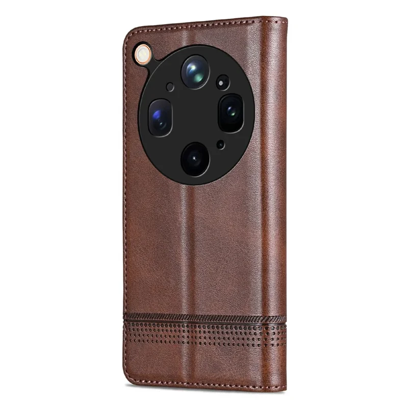 AZNS For Oppo Find X9 Ultra 5G Case Cowhide Texture PU Leather Wallet Phone Cover - Coffee