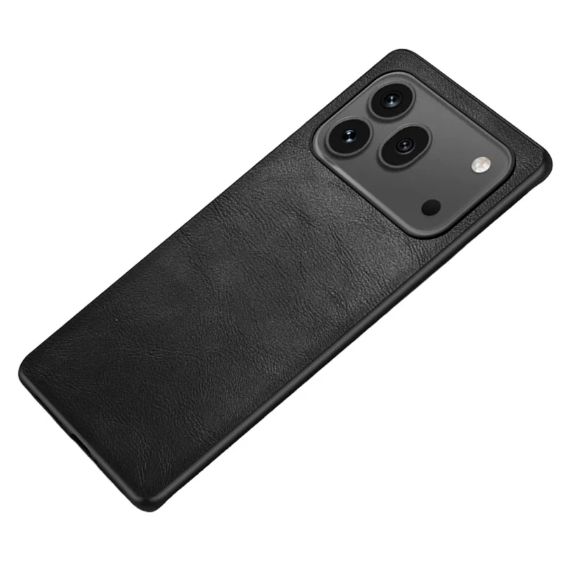 For Honor 600 Pro 5G Case Retro Leather Coated PC + TPU Phone Cover - Black