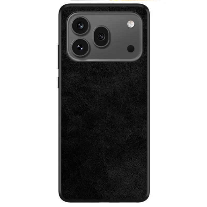 For Honor 600 Pro 5G Case Retro Leather Coated PC + TPU Phone Cover - Black