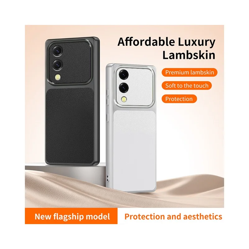 For Samsung Galaxy S25 Edge Case Sheepskin Texture Leather Coated TPU Phone Cover with Precise Camera Cutouts - White