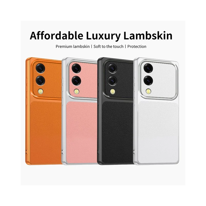 For Samsung Galaxy S25 Edge Case Sheepskin Texture Leather Coated TPU Phone Cover with Precise Camera Cutouts - White