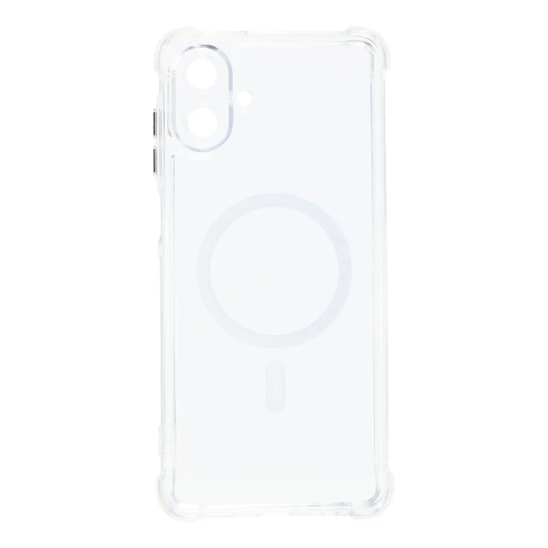 Magnetic Case For Samsung Galaxy A07 4G  /  5G Electroplated Buttons PC TPU Shockproof Clear Cover - Transparent