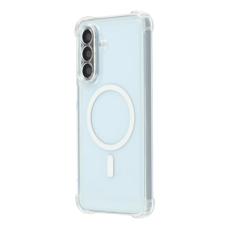 Magnetic Case For Samsung Galaxy A16 5G  /  4G Electroplated Buttons PC TPU Shockproof Clear Cover - Transparent