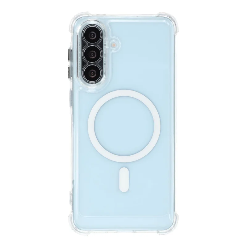Magnetic Case For Samsung Galaxy A16 5G  /  4G Electroplated Buttons PC TPU Shockproof Clear Cover - Transparent