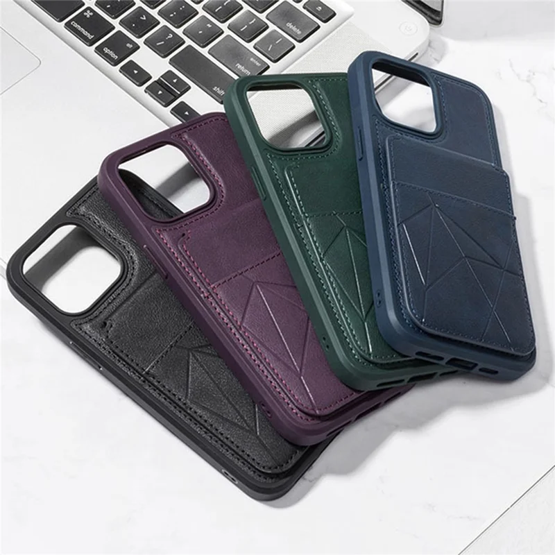 For iPhone 16 Pro Max Case Multi-Card Slots Kickstand Leather + TPU Shockproof Phone Cover - Brown