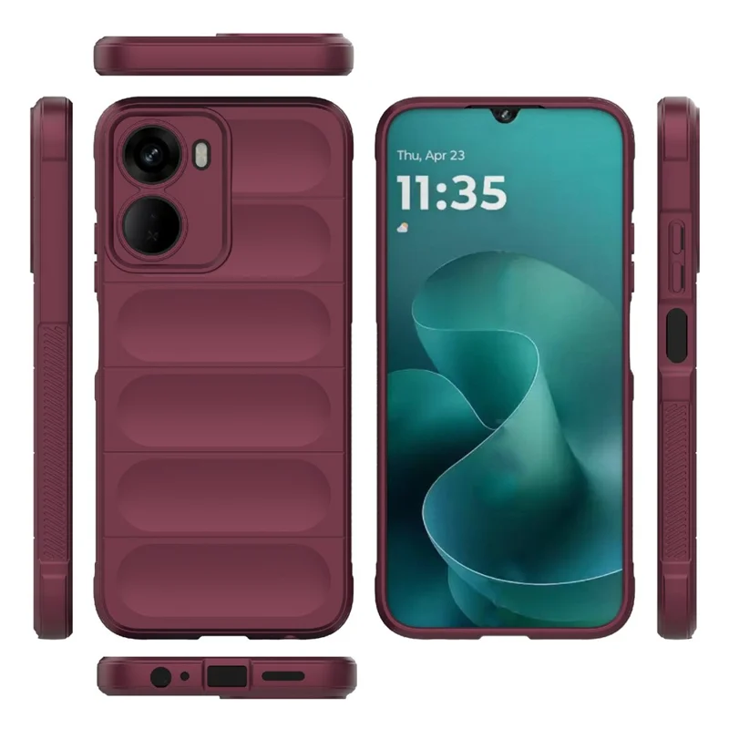For Xiaomi Redmi 15a 5G  /  R70 5G Phone Case Anti-Drop Soft TPU Rugged Back Cover - Wine Red