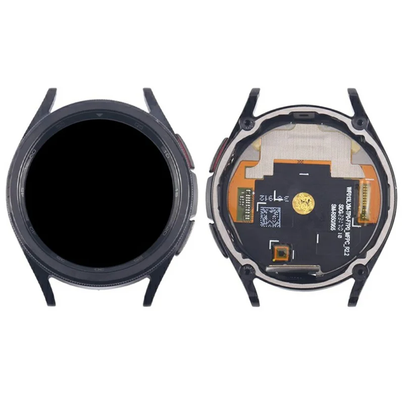 For Samsung Galaxy Watch6 Classic 43mm SM-R950 R955 OEM Grade S LCD-skærm og digitizer samling + ramme (uden logo) - Sort