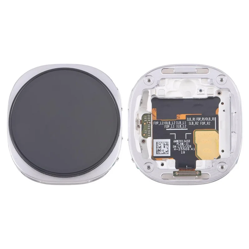Para Samsung Galaxy Watch8 40mm SM-L320 L325 OEM Grau S Ecrã LCD e Digitalizador + Estrutura (Sem Logótipo) - Prata