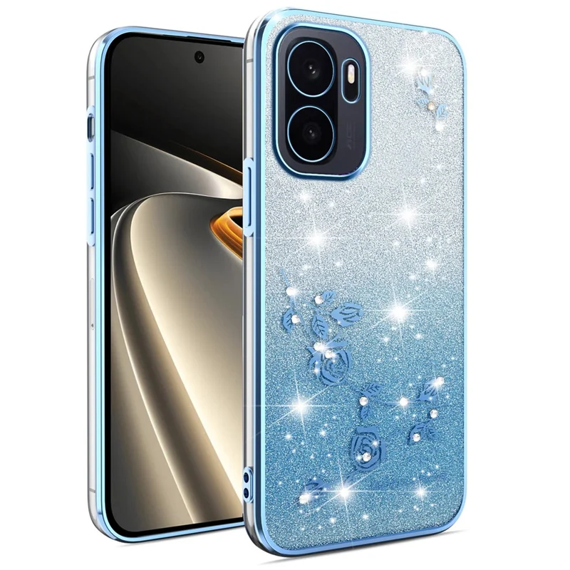 KADEM For OnePlus Ace 6 Ultra 5G Phone Case Flower TPU Flexible Gradient Phone Cover - Blue