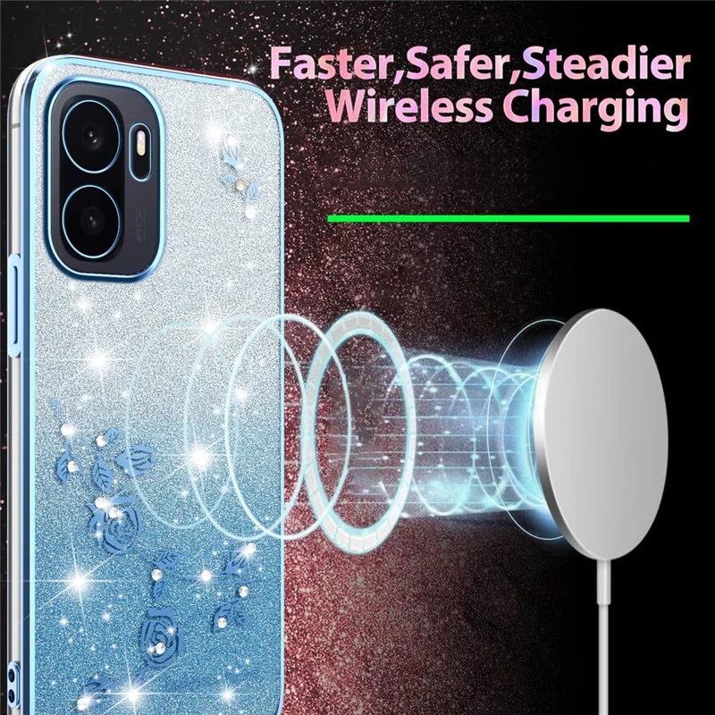 KADEM For OnePlus Ace 6 Ultra 5G Phone Case Flower TPU Flexible Gradient Phone Cover - Blue