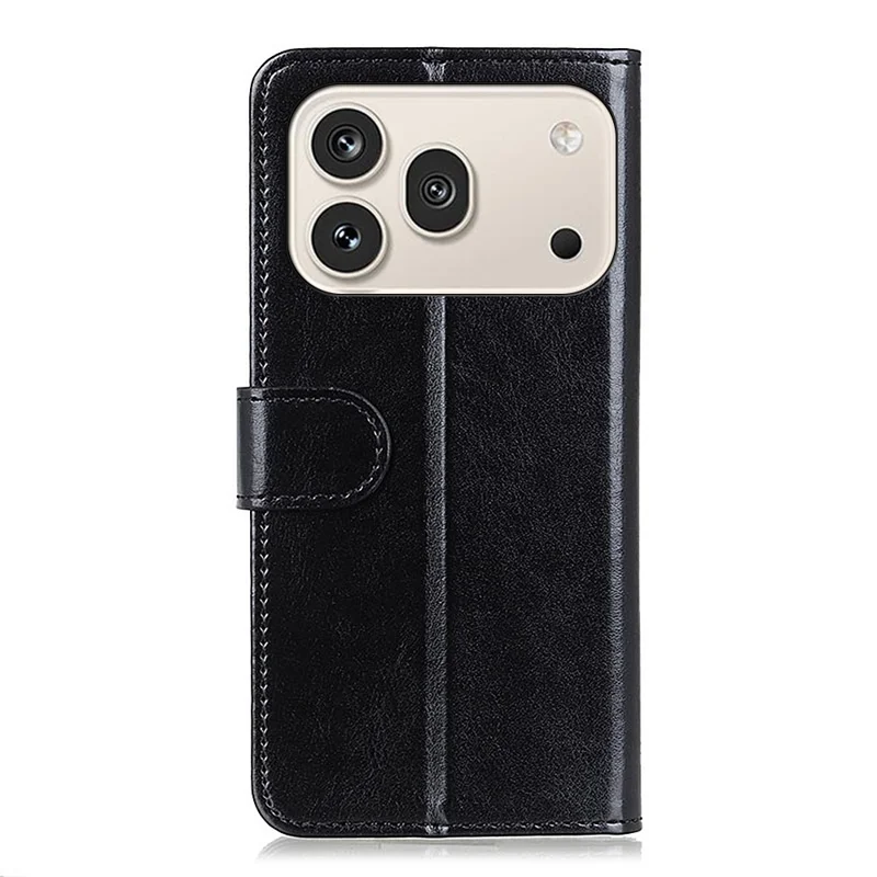 For Honor 600 Pro 5G Case Crazy Horse Texture PU Leather Phone Stand Cover - Black