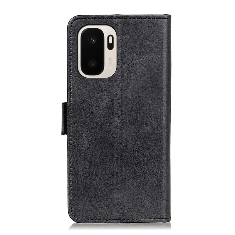 For OnePlus Ace 6 Ultra 5G Case Stand Cowhide Texture PU Leather Phone Cover - Black